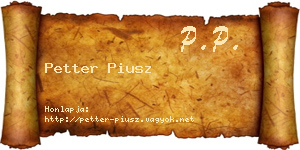 Petter Piusz névjegykártya